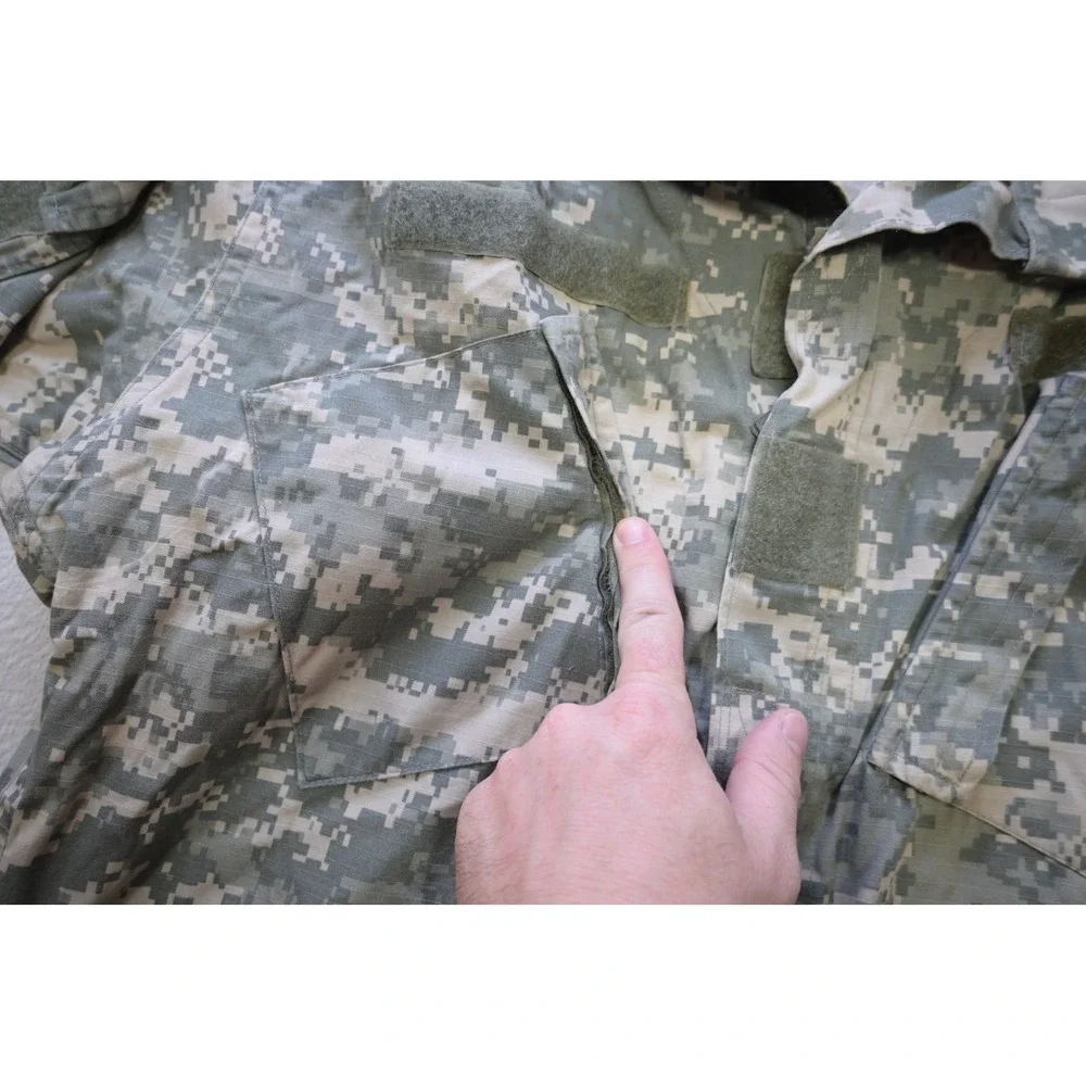 US Military ACU Field‎ Jacket Mens Medium Long Camo Digital UCP Tactical Good